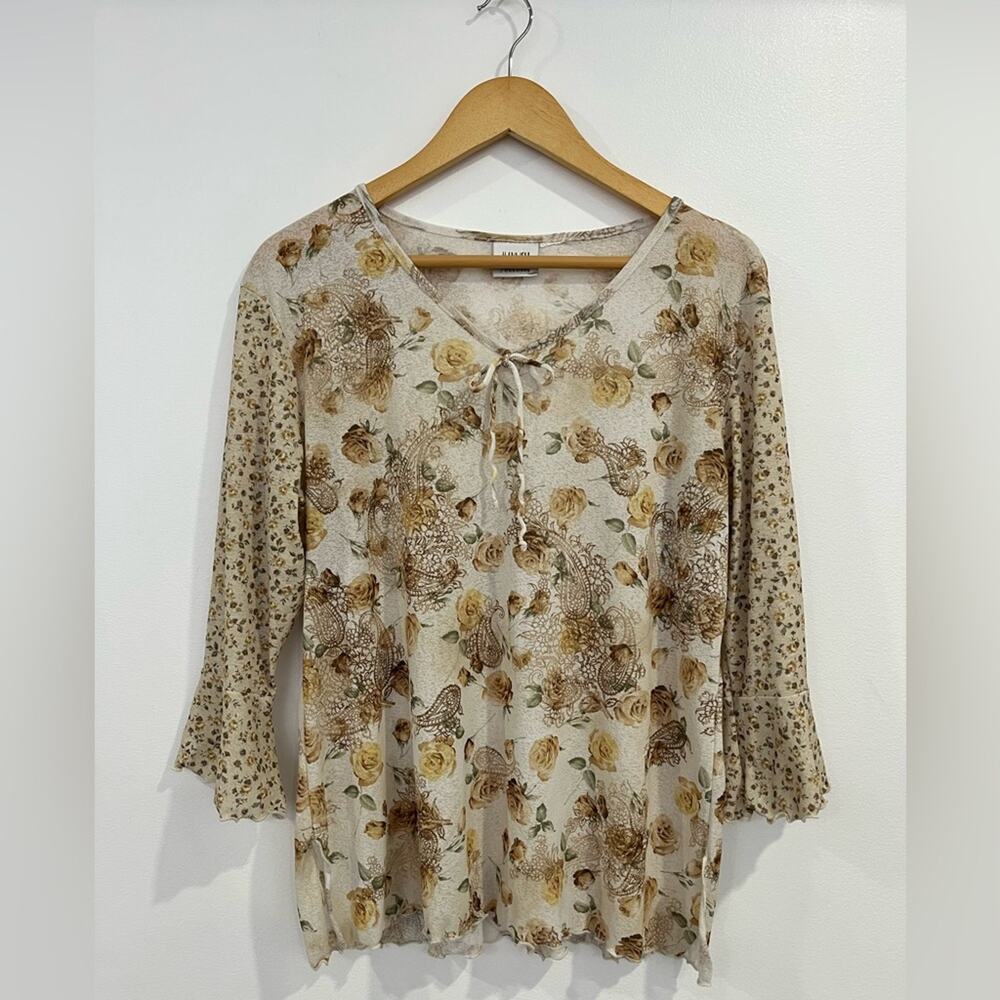 Vintage Sheer Floral Paisley Y2K Top Size L/XL